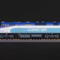 Blue COASTER Locomotive Model Number 2105 with Detailed Design on Railway Track
