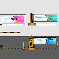 Public Facilities Automatic Parking Barriers With Digital Displays And Multiple Designs 3d model