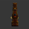 Traditional Chinese Lighting Combination With Wooden Pillar Carvings Green Gem And Glowing Lanterns