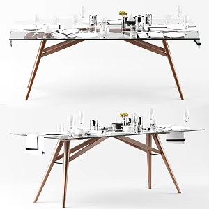 Modern Dining Table Decorations 3d model