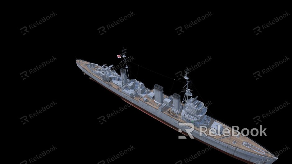 modern warship battleship destroyer model