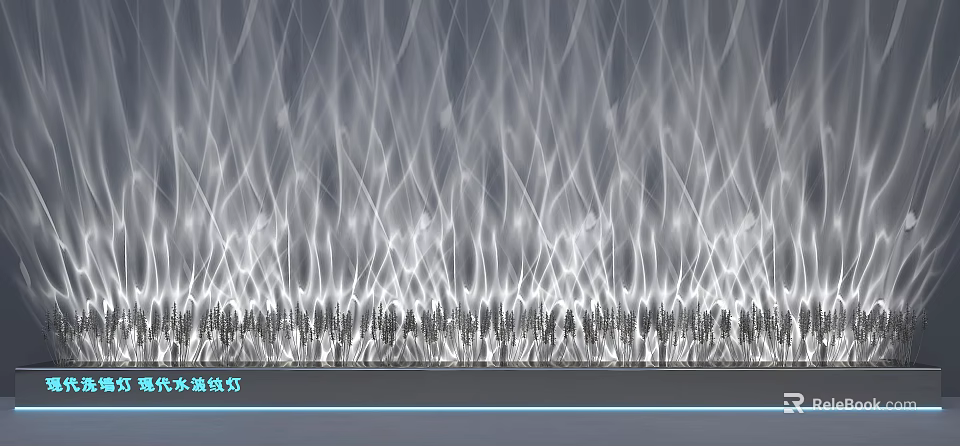 Modern Decorative Lighting With Wall Mounted Linear String Lights And Artistic Ambient Illumination 3d model 