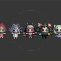 Cute Cartoon Style Colorful Dolls With Various Designs And Reflective