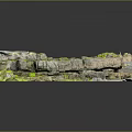 Natural Stone Landscape With Green Moss Covered Rocks And Small Water Streams