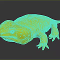 Green Toad 3D Model With Vibrant Green Color Textured Skin And Yellow Eyes