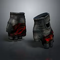 Distressed Leather Gloves With Bold Red Accents For Fashionable Protective Wear