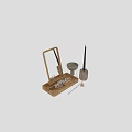 Wooden Jewelry Box With Mirror Comb Necklace Earrings And Storage Compartments