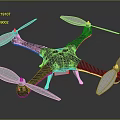 Space Exploration Quadcopter Drone Carbon Fiber Design With Propellers And Landing Gear
