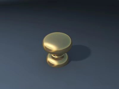 Golden Round Cabinet Knob with Smooth Metal Surface and Modern Decorative Design 3d model