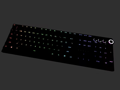 Modern RGB Backlit Full Size Keyboard With Colorful Illumination And Ergonomic Design 3d model