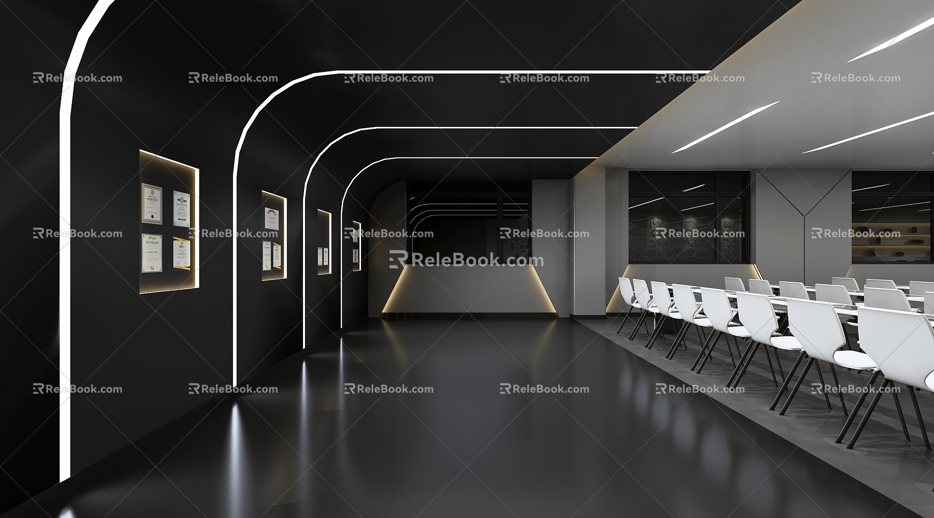 Modern Meeting Room Meeting Table and Chair 3d model