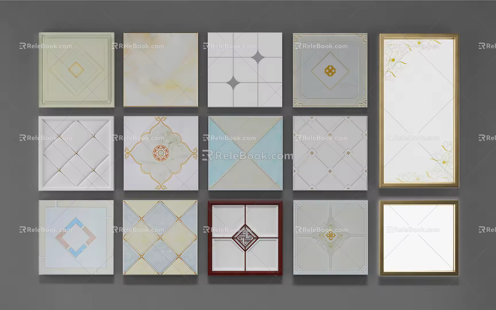 New Chinese ceiling lamp buckle plate flat lamp 3d model