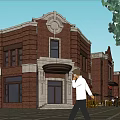 King Way Commercial Street Featuring Red Brick Building Central Fountain and Outdoor Seating