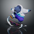 Modern Bear Big Bear Little Bear Skateboard Bear 3d model