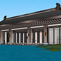 Chinese-style ancient building of the Great Hall of the Great Hero 3d model