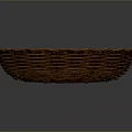 Brown Woven Storage Basket With Round Shape And Handcrafted Textured Design