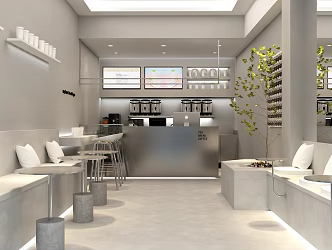 Modern Milk Tea Shop Coffee Shop 3d model