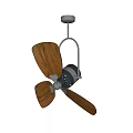 Ceiling Mounted Air Conditioner Fan With Wooden Blades And Modern Design