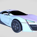 White Sports Car With Sleek Aerodynamic Design And Modern LED Headlights