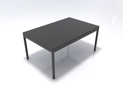 Black Modern Outdoor Table with Rectangular Top and Sturdy Metal Legs 3d model