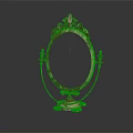 Vintage Style Oval Mirror Furniture With Decorative Frame And Carved Base