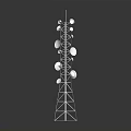 Wireless Communication Tower Equipment With Steel Frame And Multiple Disc Antennas