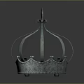 Silver Metallic Crown Fashion Accessory With Ornate Top And Shiny Details