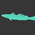 Realistic Shiny Silver Fish With Black Fins Isolated On Gray Background