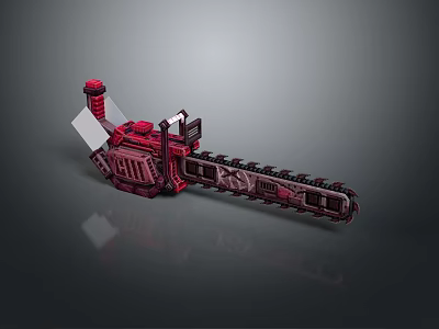 Durable Red Chainsaw Hardware Tool For Efficient Cutting And Professional Use 3d model