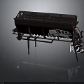 Metallic Industrial Processing Equipment With Grated Top Conveyor Belt Support Frame And Cables
