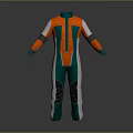 Orange Green Jumpsuit With Gray Black Accents For Comfortable Everyday Wear