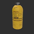 Industrial Acetylene Cylinder Yellow Gas Container With Warning Labels And Safety Markings