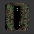Black Cylindrical Weapon Marked ASSAI Placed in Wooden Crate with Camouflage Padding