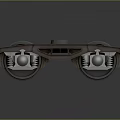 Train Bogie Detailed Mechanical Structure With Metal Frame Wheels And Springs 3d model
