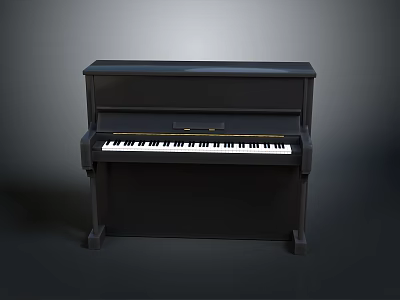 Classic Black Upright Piano For Home Living Room Decor And Furniture 3d model