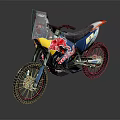 Red Bull Off Road Motorcycle With Blue Red Yellow Body And Off Road Tires
