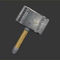 Sturdy Metal Head Weapon Hammer with Wooden Handle and Rivet Design