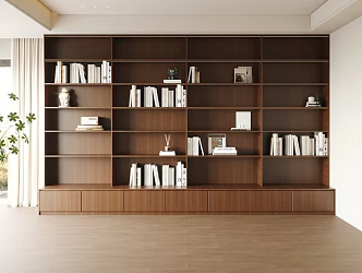 Modern Middle Style Bookcase Decorative Cabinet Full Wall Bookcase Multifunctional Bookcase 3d model