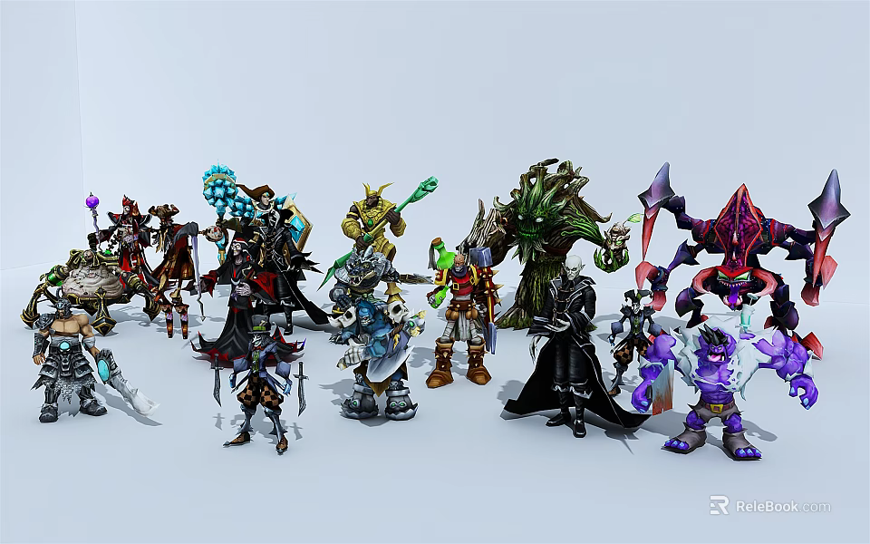 Game Movie Characters Action Figures With Varied Designs Weapons And Poses 3d model 