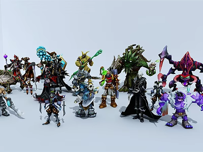 Game Movie Characters Action Figures With Varied Designs Weapons And Poses 3d model