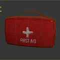 Red First Aid Bag With White Cross Symbol And Red Handle Design Feature 3d model