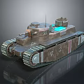 Realistic 3D Tank Model With Camouflage Paint Turret Tracks Number 10 And Antenna Design