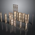 Chinese Style Wooden Folding Screens With Carved Patterns For Home Decor
