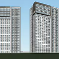 Modern High Rise Office Building With Glass Facade And Large Windows