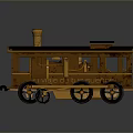 Vintage Yellow Steam Train Model With Black Roof And Metal Wheels