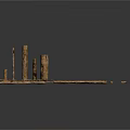 Wooden And Stone Pieces In Various Shapes And Sizes Neatly Displayed On Gray Background