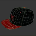 Black Cap With Red Brim And Red K Letter Design For Daily Use