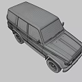 Classic Toyota SUV Front View With Round Headlights And Silver Bumper 3d model