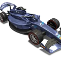 Blue F1 Race Car With Sleek Aerodynamic Body And Large Wheels