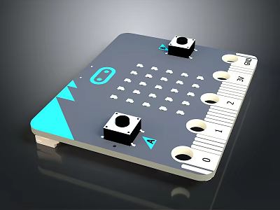 Commercial Control Panel Equipment With Blue Gray Design Holes And Scale Markings 3d model